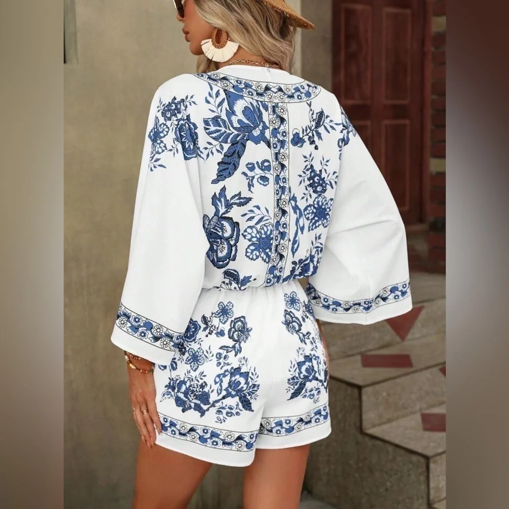 Boho floral Print Two piece top and bottom all sizes